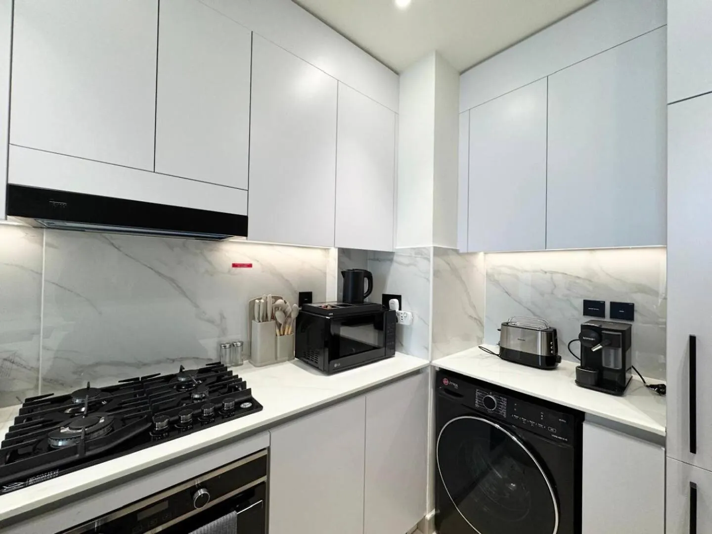 Modern 1-Bedroom Haven With Soothing Interiors Dubai Apartment