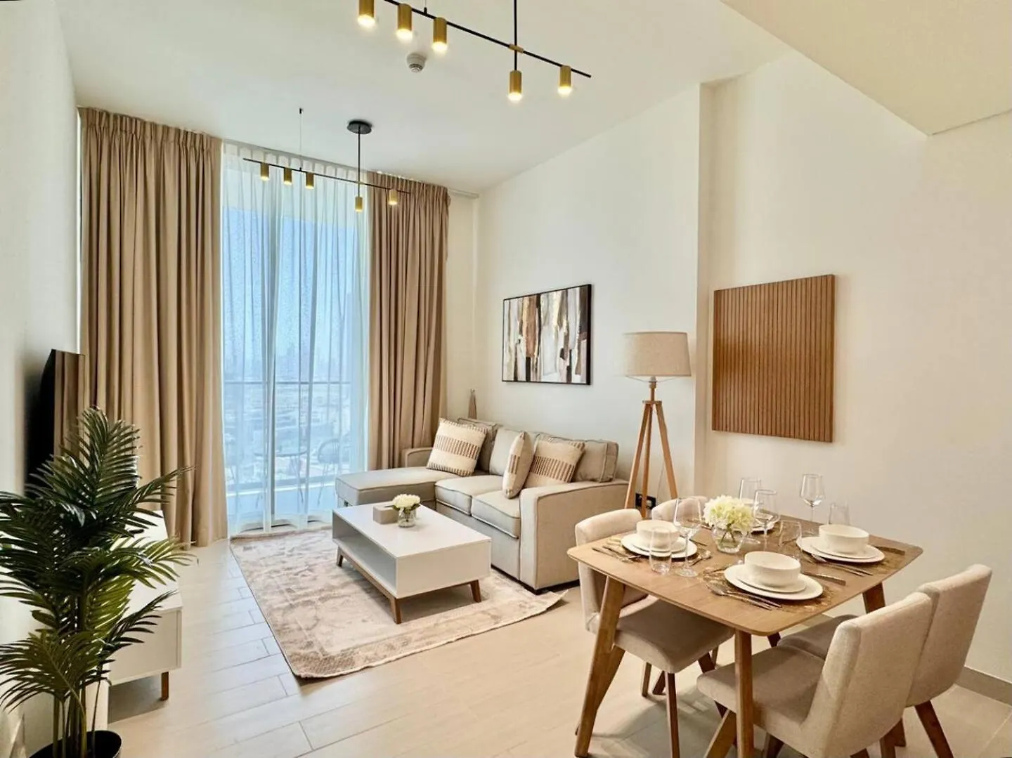 Modern 1-Bedroom Haven With Soothing Interiors 迪拜