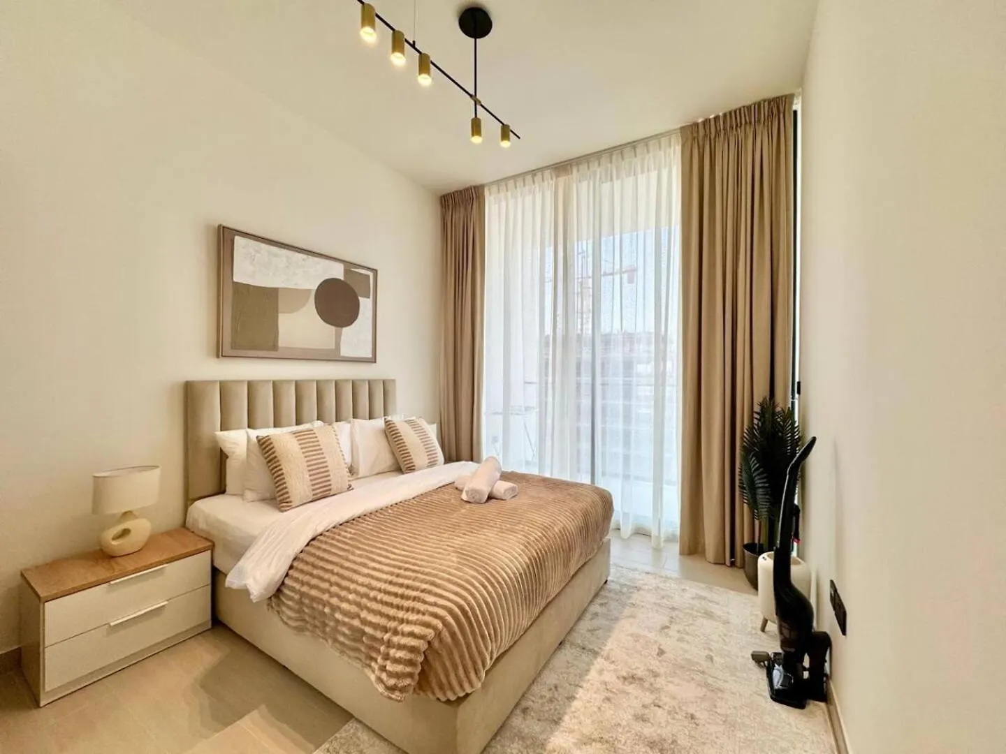 Modern 1-Bedroom Haven With Soothing Interiors Dubai Apartment
